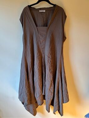 Vintage 90s Transparente Lagenlook Dress Brown Germany